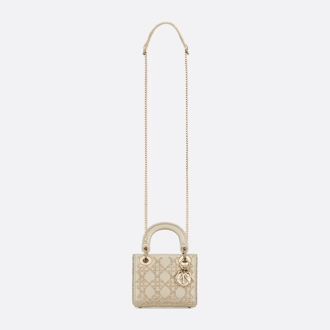 MINI LADY DIOR MIT PERLENSTICKEREI