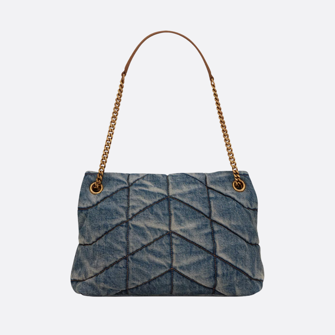 LOULOU PUFFER TASCHE AUS GESTEPPTEM VINTAGE-DENIM