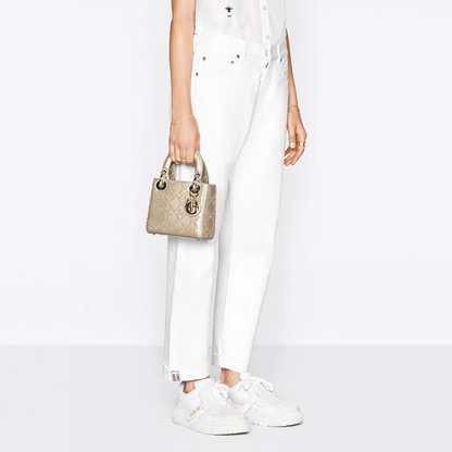 MINI LADY DIOR MIT PERLENSTICKEREI