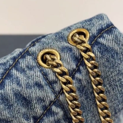 LOULOU PUFFER TASCHE AUS GESTEPPTEM VINTAGE-DENIM