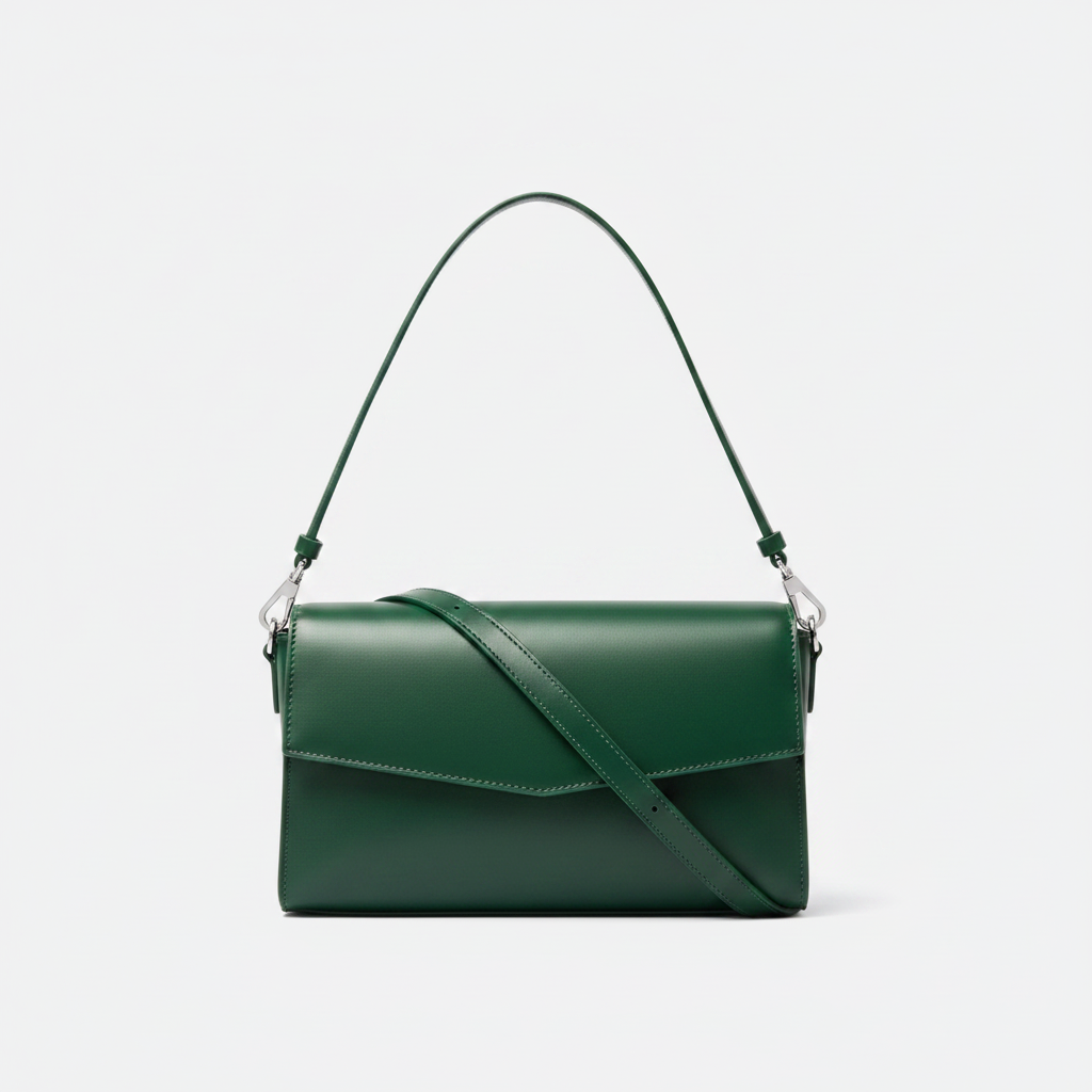 Crocodile Embossed Leather Clutch Bag
